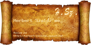 Herbert Szalóme névjegykártya